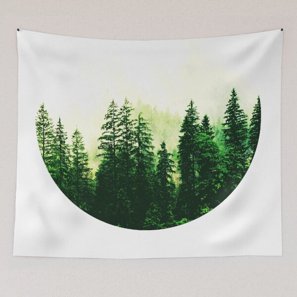 Item preview, green forest trees art designed and sold by Ukiyo Sumi.