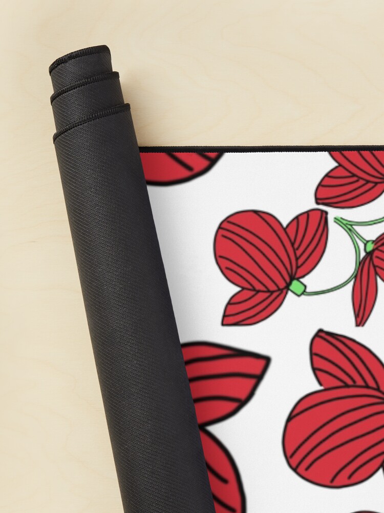 Alternate view of Red flower motif Mouse Pad