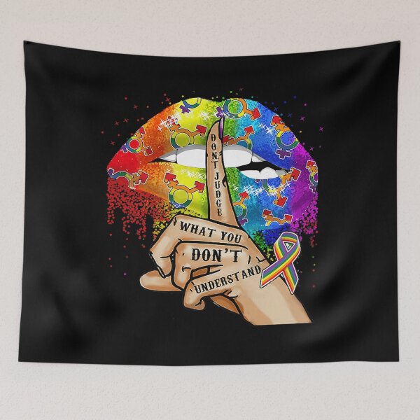 Item preview, LGBT Rainbow Lips Don't Judge What You Don't Understand Premium  designed and sold by CuthbertShop.