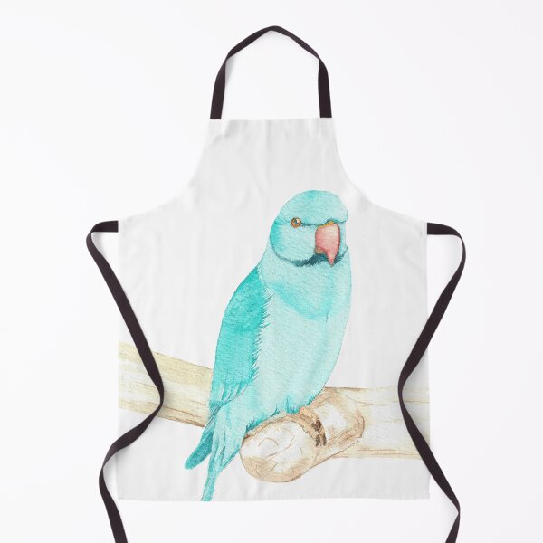 Item preview, Blue rose-ringed parakeet watercolor portrait designed and sold by L'Atelier Oranjade.
