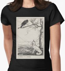 Aesop's Fables art by Arthur Rackham 1913 0026 The Fox and the Crow Women's Fitted T-Shirt