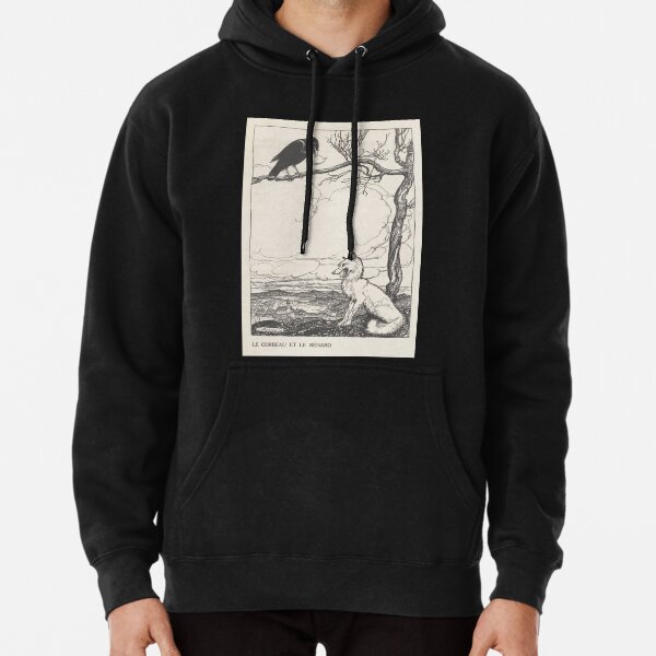 Aesop's Fables art by Arthur Rackham 1913 0026 The Fox and the Crow Pullover Hoodie