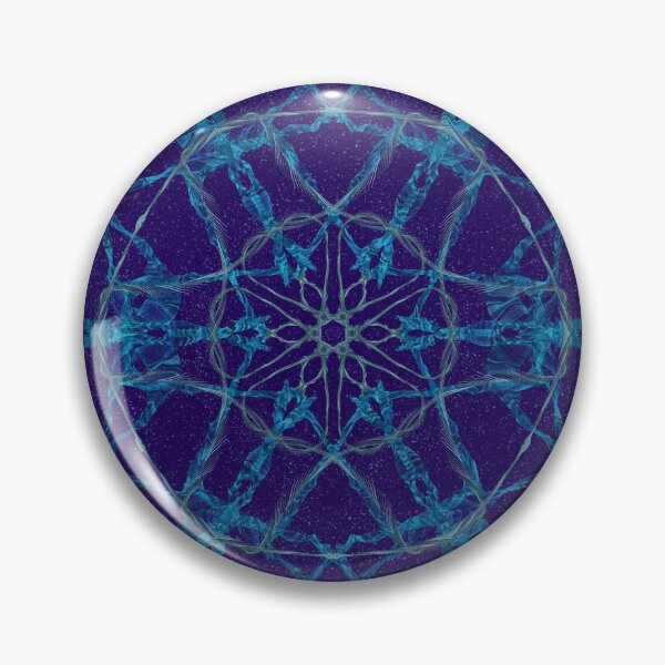 Item preview, Midnight Snowfall ~ Blue and Silver Abstract Fractal Mandala Art designed and sold by Ascension Vibrations.