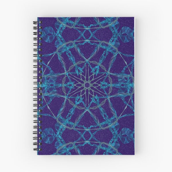 Item preview, Midnight Snowfall ~ Blue and Silver Abstract Fractal Mandala Art designed and sold by Ascension Vibrations.