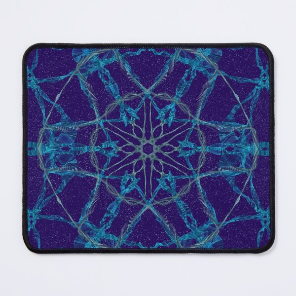 Item preview, Midnight Snowfall ~ Blue and Silver Abstract Fractal Mandala Art designed and sold by Ascension Vibrations.