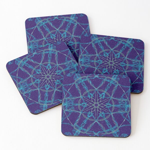 Item preview, Midnight Snowfall ~ Blue and Silver Abstract Fractal Mandala Art designed and sold by Ascension Vibrations.