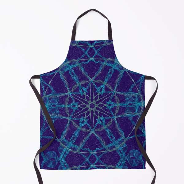 Item preview, Midnight Snowfall ~ Blue and Silver Abstract Fractal Mandala Art designed and sold by Ascension Vibrations.