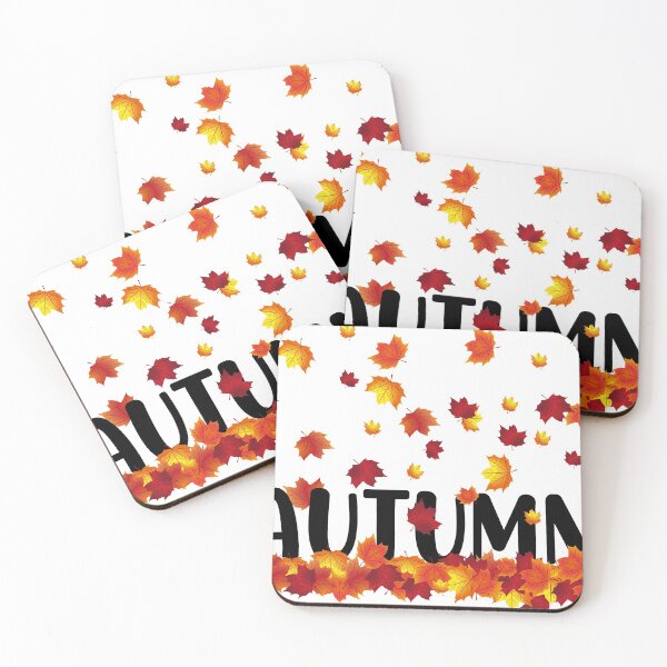 Item preview, Autumn, drawing of the autumn text with orange leaves designed and sold by Martapp.