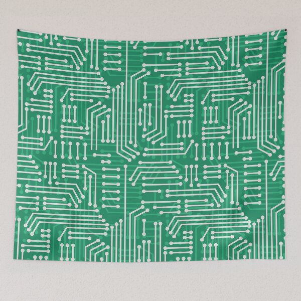 Item preview, Green Printed Circuit Board, PCB Trace Lines Patterns designed and sold by EngineersArt.