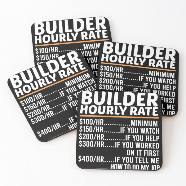 Item preview, Funny Builder Hourly Rate designed and sold by ZOHANATION.