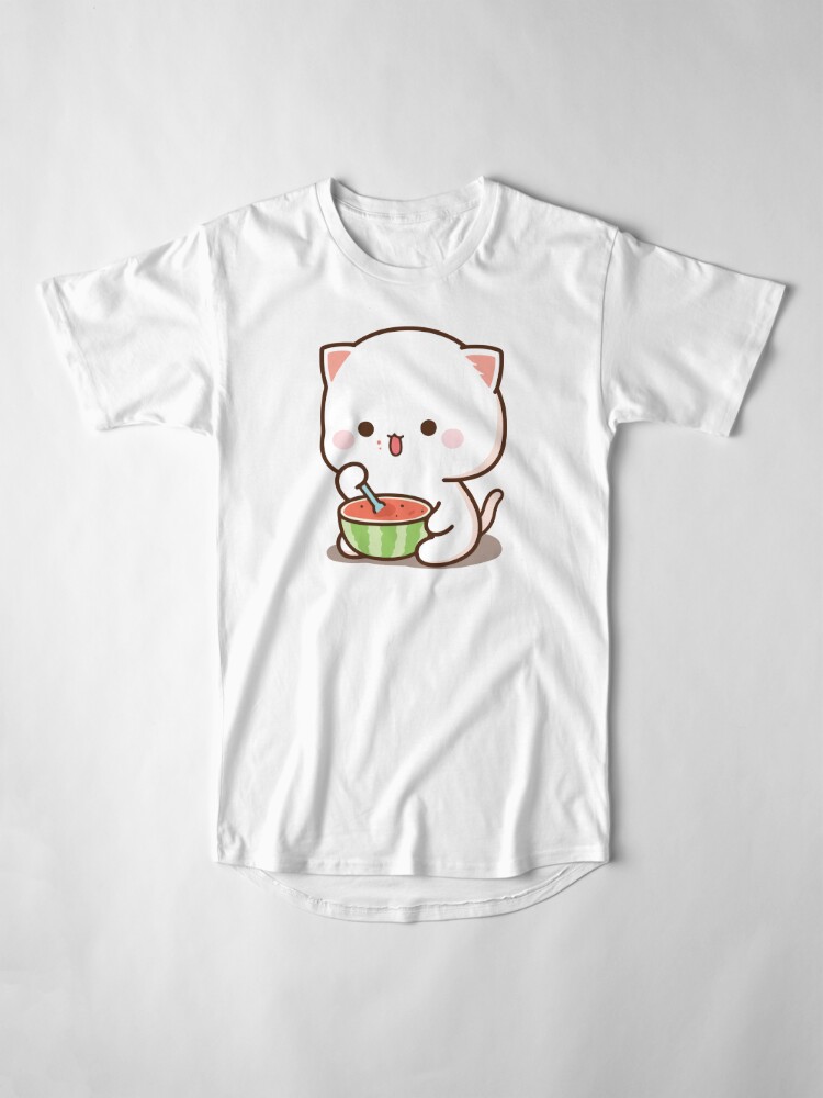 Discover Camiseta Gato Mochi Melocotón Goma Comer Sandía Lindo para Hombre Mujer