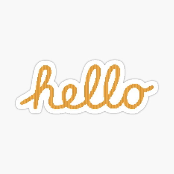 Striped Yellow hello Sticker