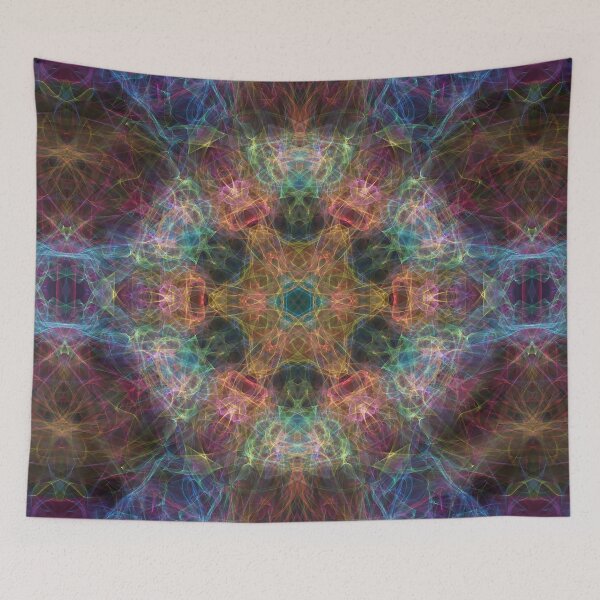 Item preview, Technicolor Dreamscape ~ Rainbow Abstract Fractal Mandala Art designed and sold by Ascension Vibrations.
