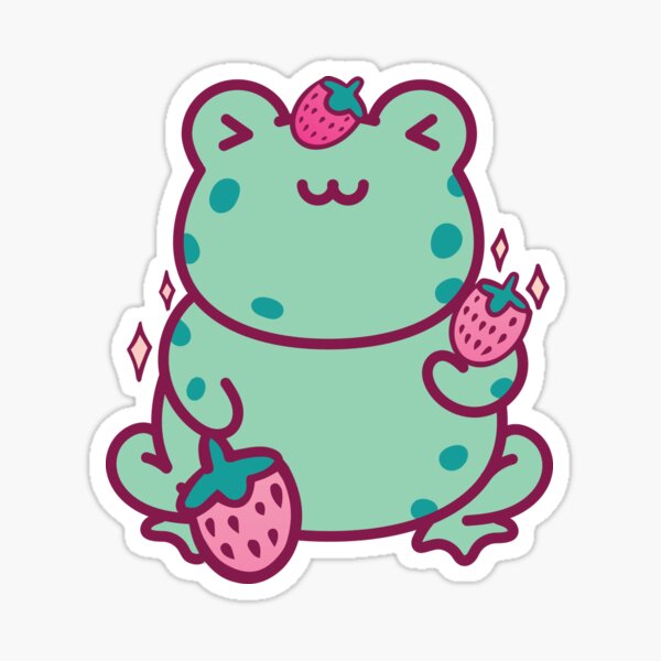 Cute Strawberry Milk Frog Frog Pin | Redbubble
