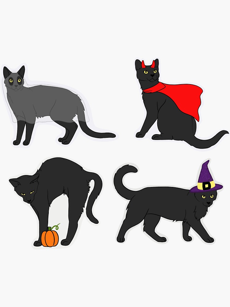 "Halloween kitty sticker pack " Sticker for Sale by Frankenlizard