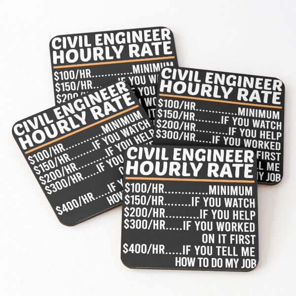 Item preview, Funny Civil Engineer Hourly Rate designed and sold by ZOHANATION.