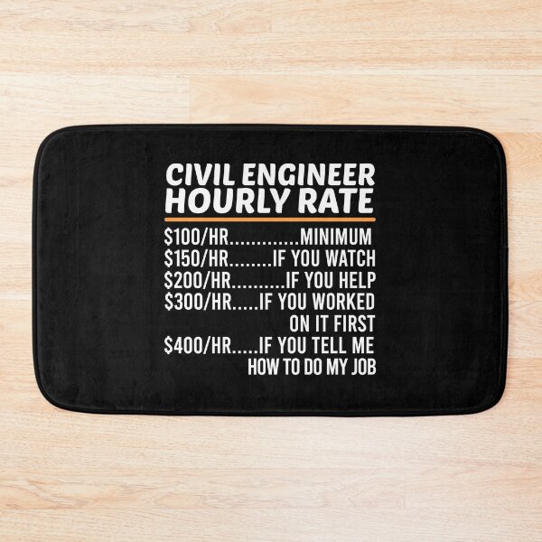 Item preview, Funny Civil Engineer Hourly Rate designed and sold by ZOHANATION.