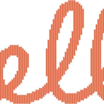 Artwork thumbnail, Striped Orange hello by NewLineDesigns