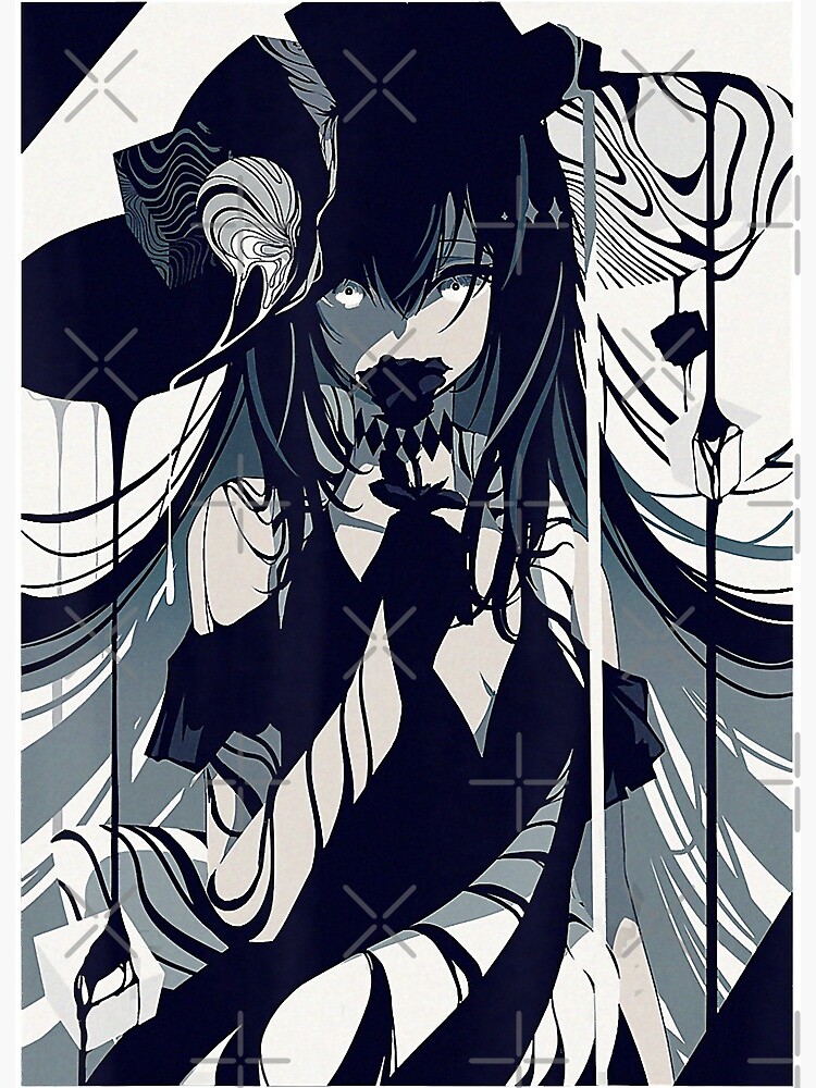 Dark Anime Girl Wall Art Anime Aesthetic Print Gothic Emo 