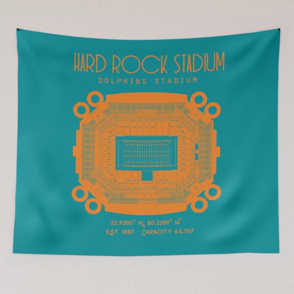 Item preview, Miami Dolphins Hard Rock Stadium Poster Print designed and sold by Birch Trail Boutique.