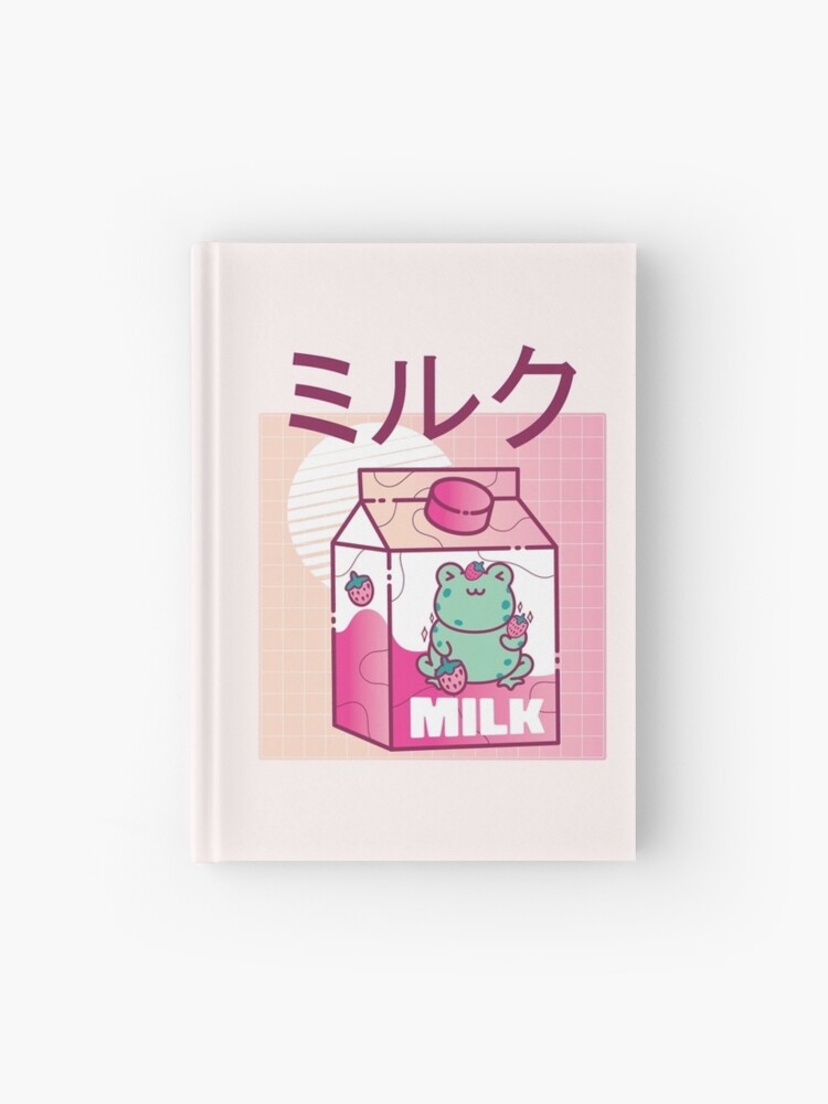 Kawaii Strawberry Milk Hardcover Journal Pink Japanese Aesthetic