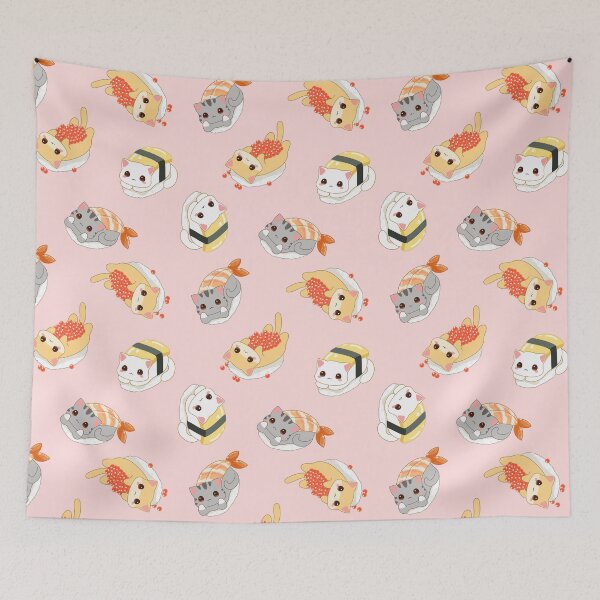 Item preview, Tofu, Ikura and shrimp Sushi cats designed and sold by Moshicat.
