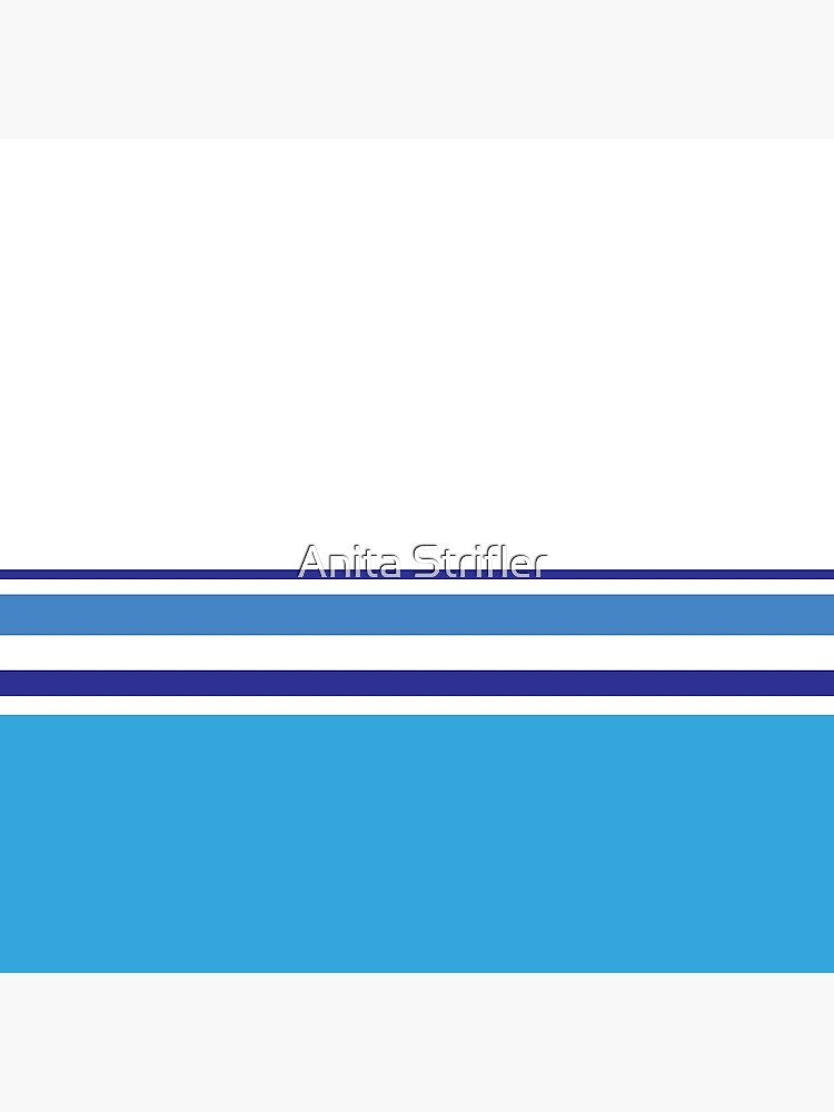 "Simple Blue and White Stripes, Shades of Blue" Poster by anitastrifler