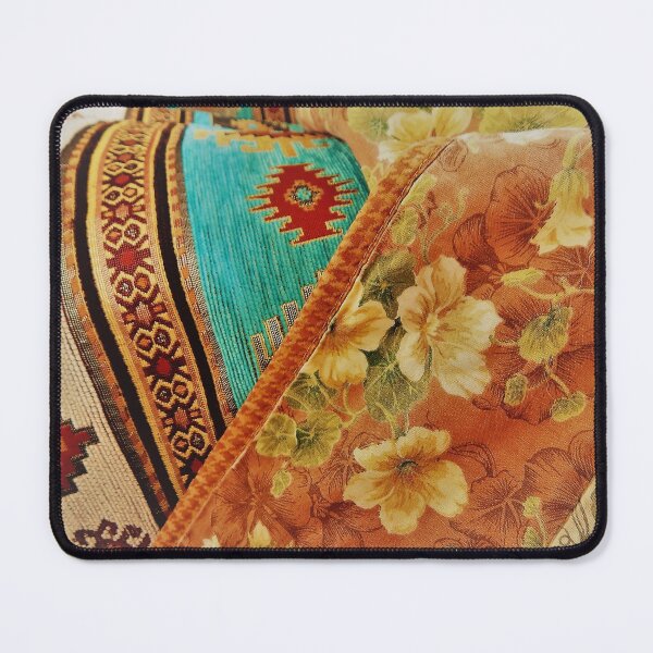 Someone threw a mixture of colorful curtain and carpet patterns together. I guess they did a good job. Mouse Pad