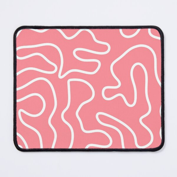 Item preview, Squiggle Maze Minimalist Abstract Pattern in Pink Coral and White designed and sold by kierkegaard.