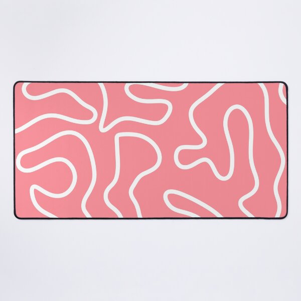 Item preview, Squiggle Maze Minimalist Abstract Pattern in Pink Coral and White designed and sold by kierkegaard.