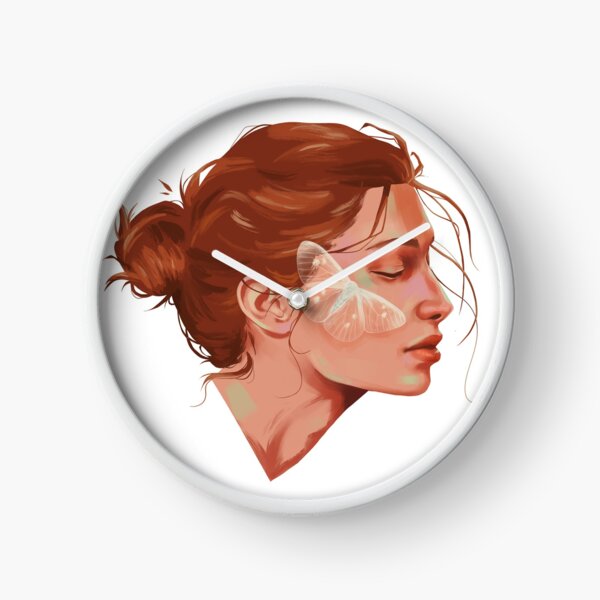 Girl with moth Clock