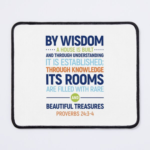 Item preview, By Wisdom A House Is Built And Through Understanding, Proverbs 24:3-4, Bible Verse, Housewarming Gift, Home Decor designed and sold by aenaonartwork.