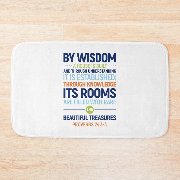 Item preview, By Wisdom A House Is Built And Through Understanding, Proverbs 24:3-4, Bible Verse, Housewarming Gift, Home Decor designed and sold by aenaonartwork.