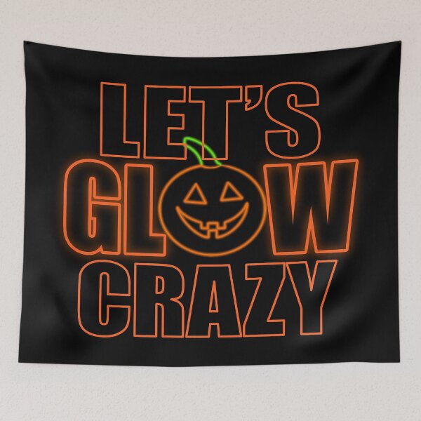 Item preview, Let's Glow Crazy Orange Pumpkin Head designed and sold by that5280lady.
