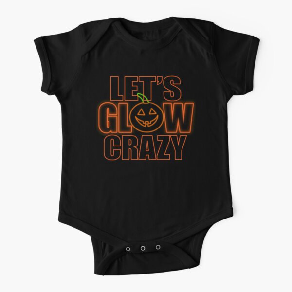 Let's Glow Crazy Orange Pumpkin Head Short Sleeve Baby One-Piece
