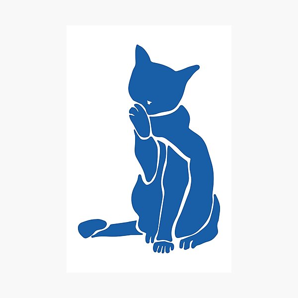 Item preview, Matisse's Cat Var. 1 in Blue designed and sold by ECMazurDesign.