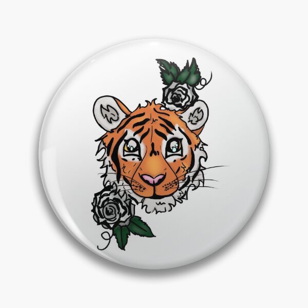 Item preview, Tiger and White Roses  designed and sold by BioLushGraphics.