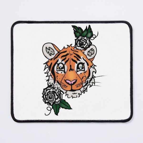 Item preview, Tiger and White Roses designed and sold by BioLushGraphics.