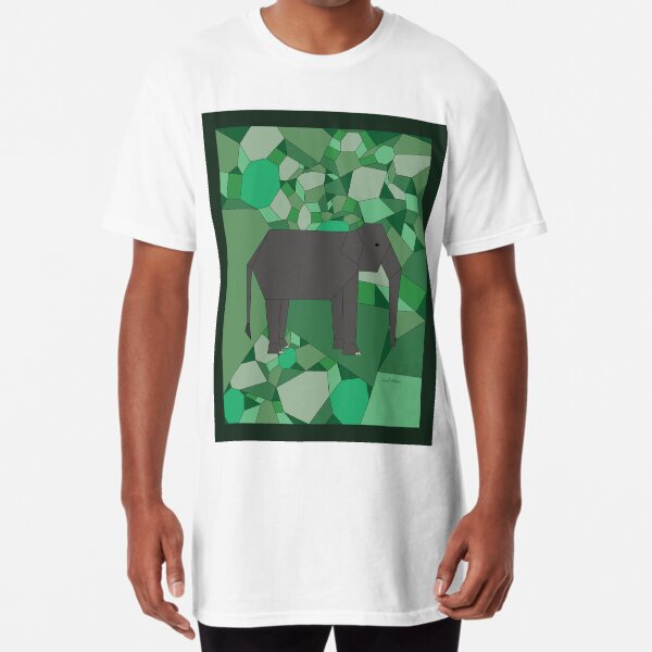 Unisex Elephant Geometric Design T-Shirt Bright Bold Elephants Animals Tee