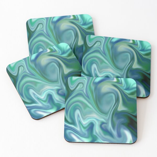 Item preview, Teal Green Blue Black Marble Design designed and sold by ArtByCelestial.