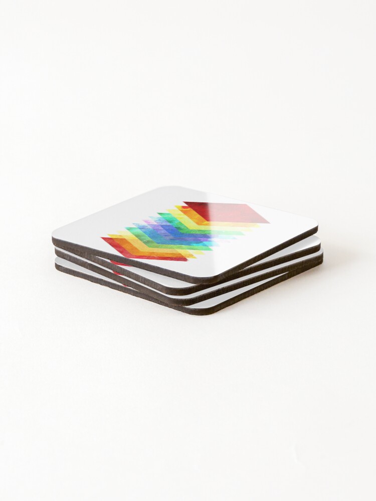Thumbnail 4 of 5, Coasters (Set of 4), Abstract Rainbow Diamond Design designed and sold by Colorcore.