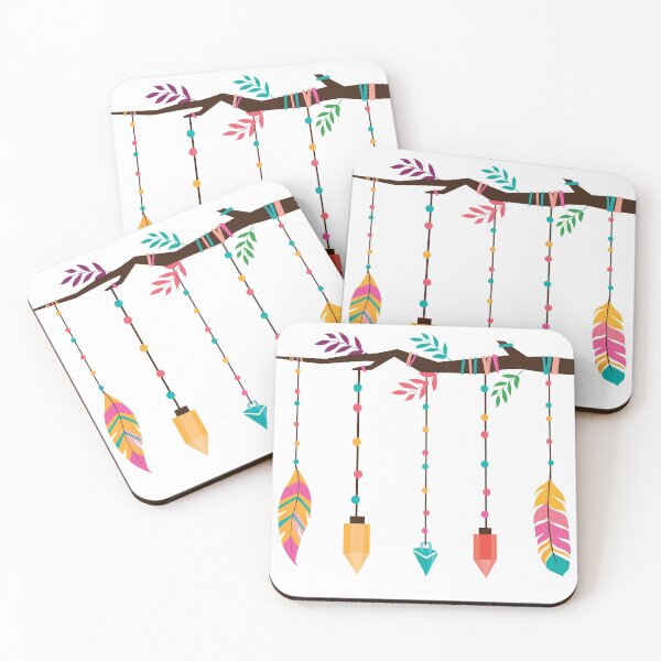 Item preview, Colorful Boho Feather and Crystal Branch designed and sold by Kirsten Uecker.