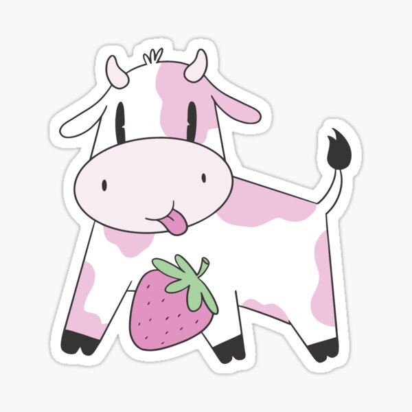 Strawberry Cow Sticker Set