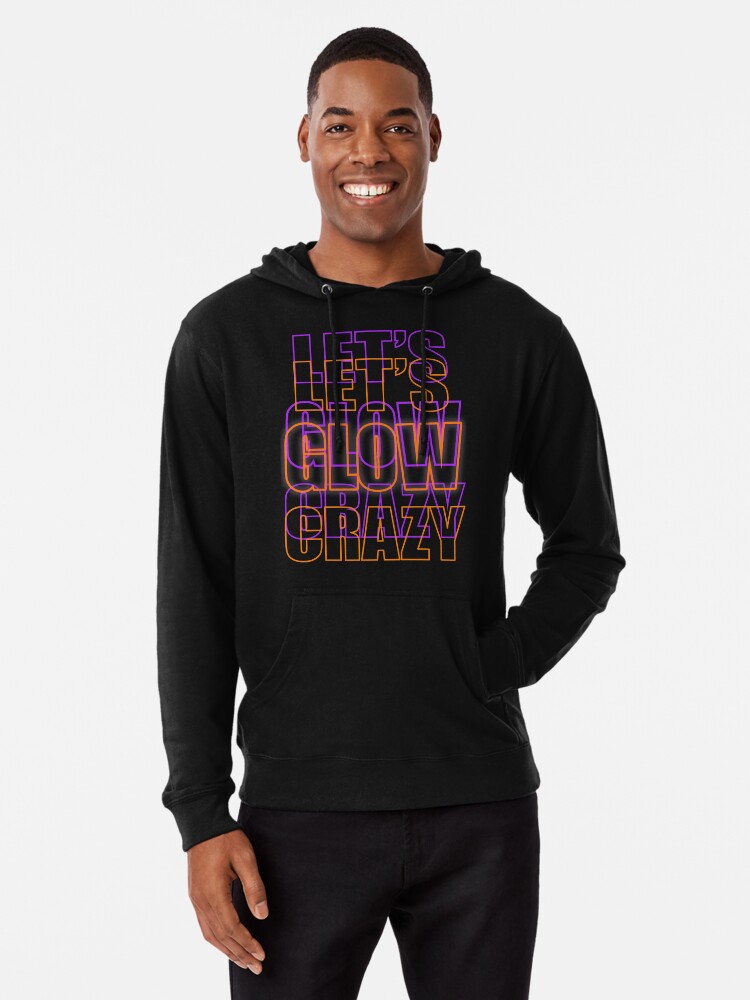 Alternate view of Let's Glow Crazy Orange and Purple Lightweight Hoodie