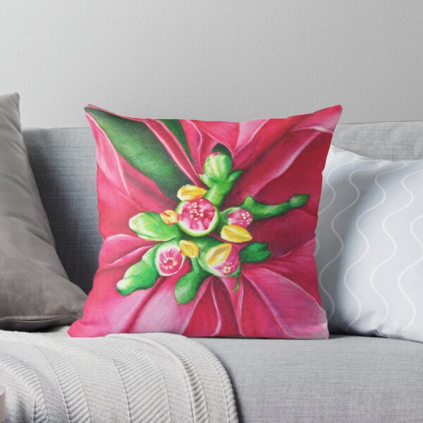 Pink Flower Throw Pillow