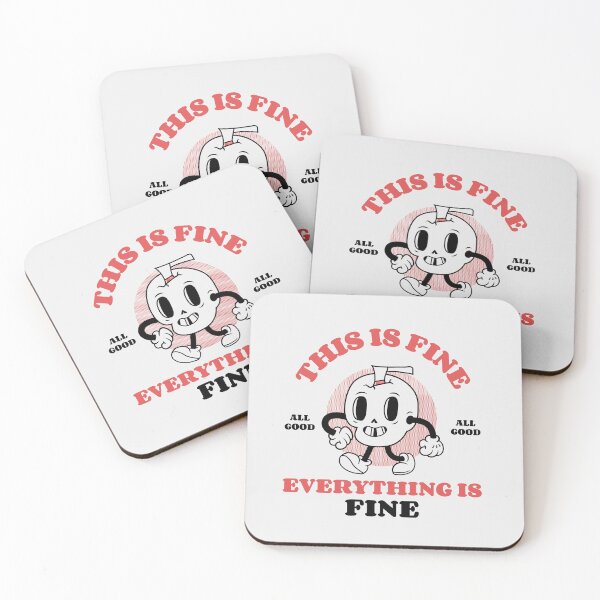Item preview, This Is Fine, Everything Is Fine - Retro Cartoon Skull designed and sold by MnEmzStudio.