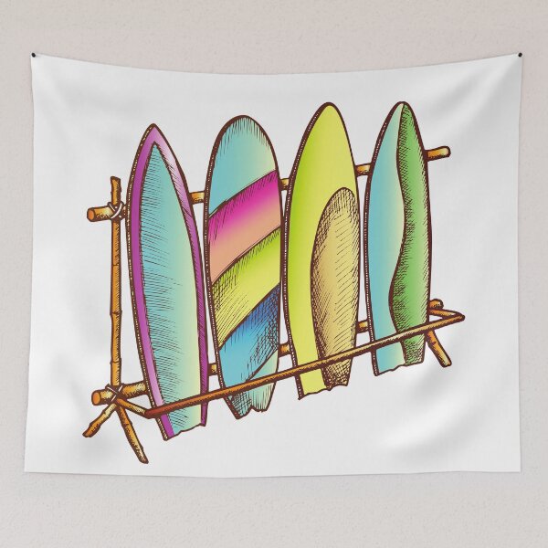 Item preview, Surfboard Collection On Bamboo Stand designed and sold by NoSpecialShop.