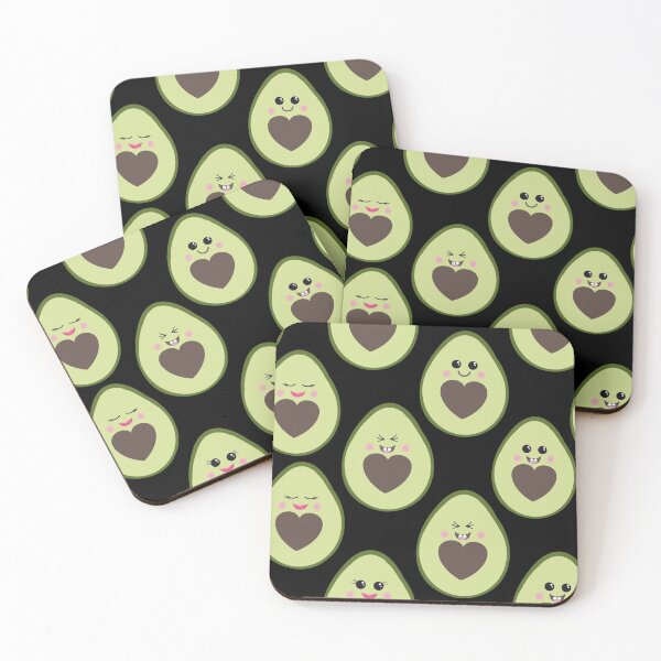 Item preview, Kawaii avocado party on black  designed and sold by QuirkyCraftz.