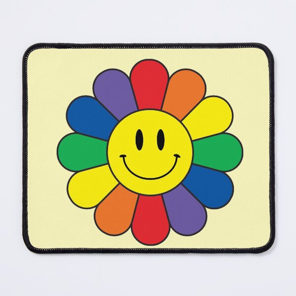 Item preview, Rainbow Retro Smiley Face Flower designed and sold by HumanNation.