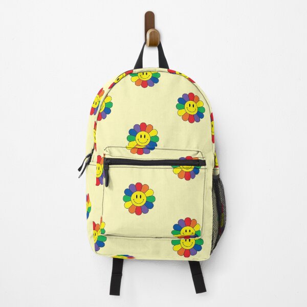Item preview, Rainbow Retro Smiley Face Flower designed and sold by HumanNation.